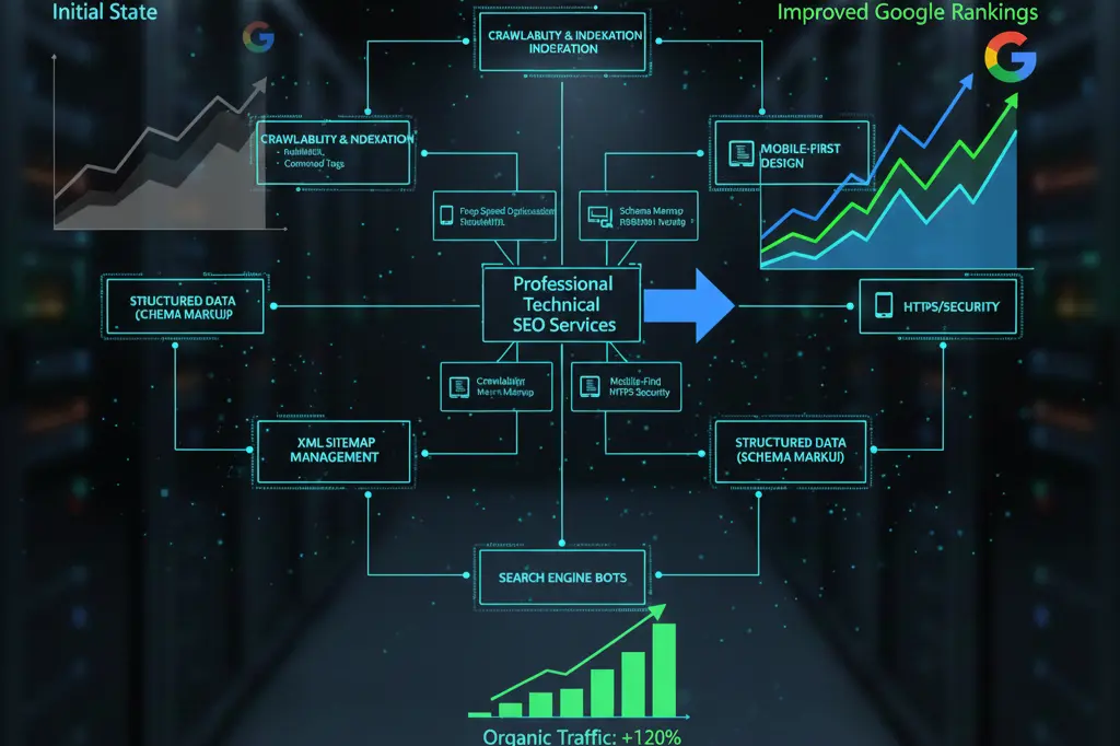 Google rankings improvement through professional technical SEO services