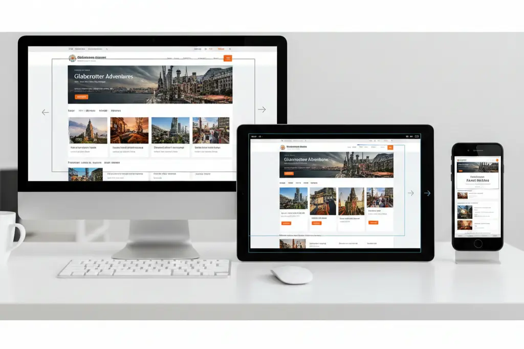 Mobile-friendly website optimization showing responsive design elements