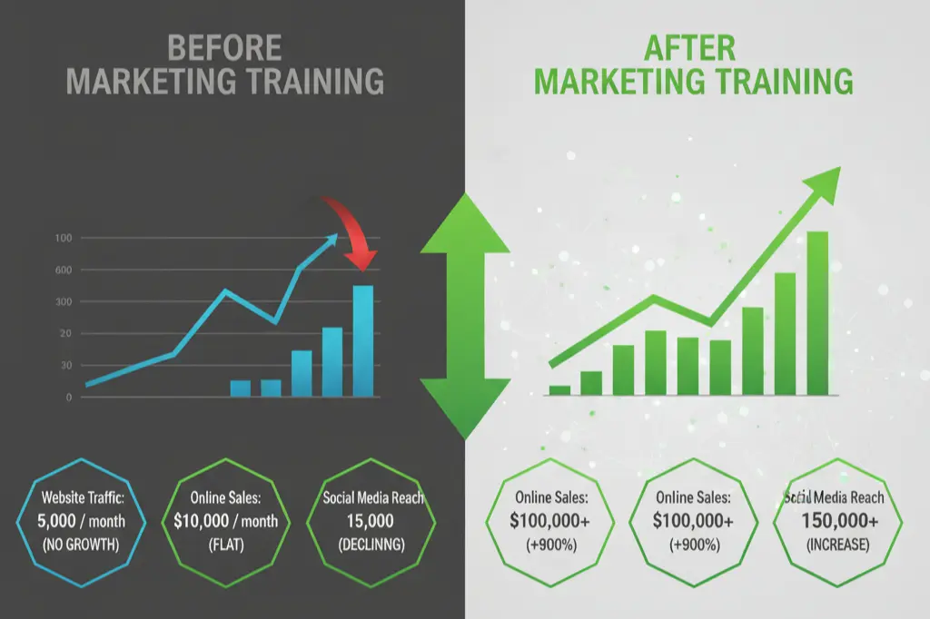 Business growth results after Paradigm Media digital marketing training program