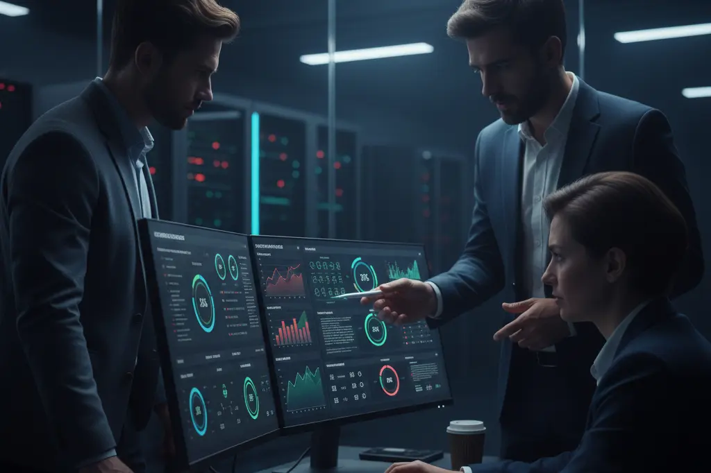 Professional SEO audit specialists analyzing website performance data