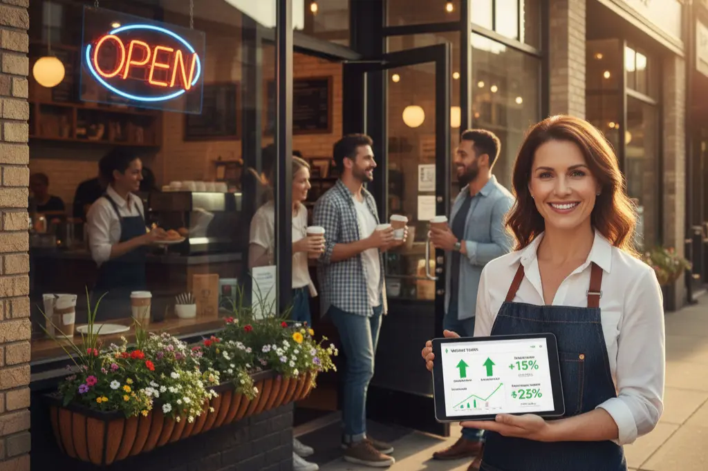 Successful small business owner achieving growth through effective local SEO services and increased customer traffic