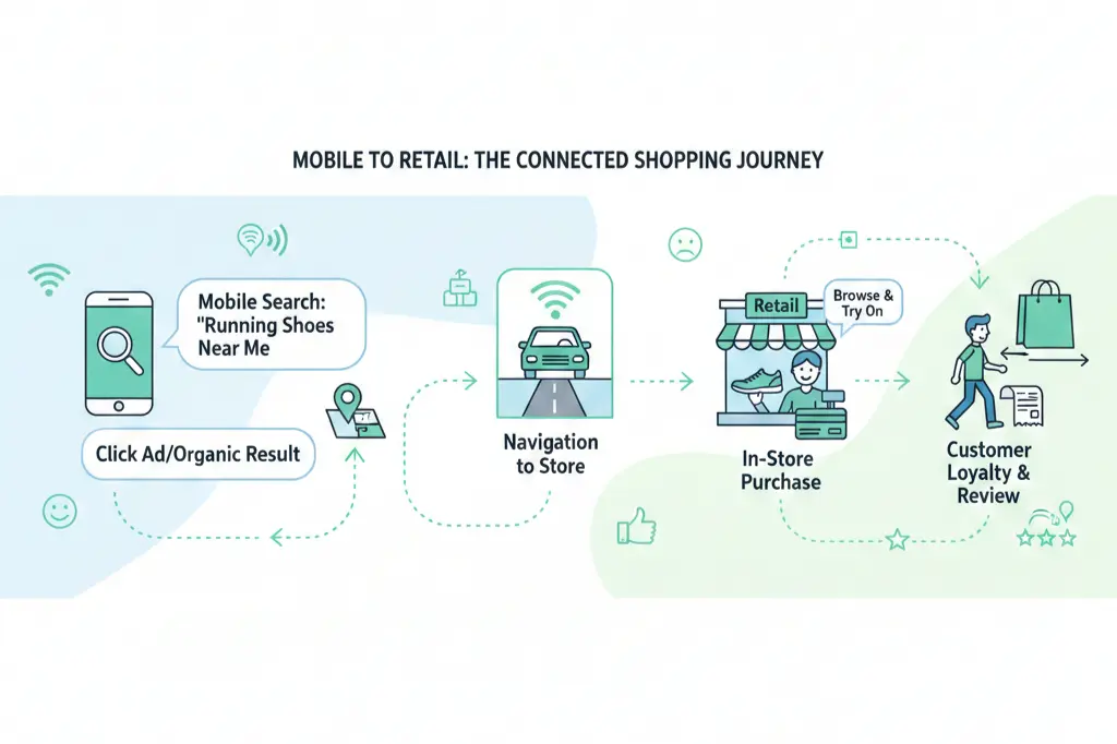 Customer journey from digital discovery to convenience store visit and purchase