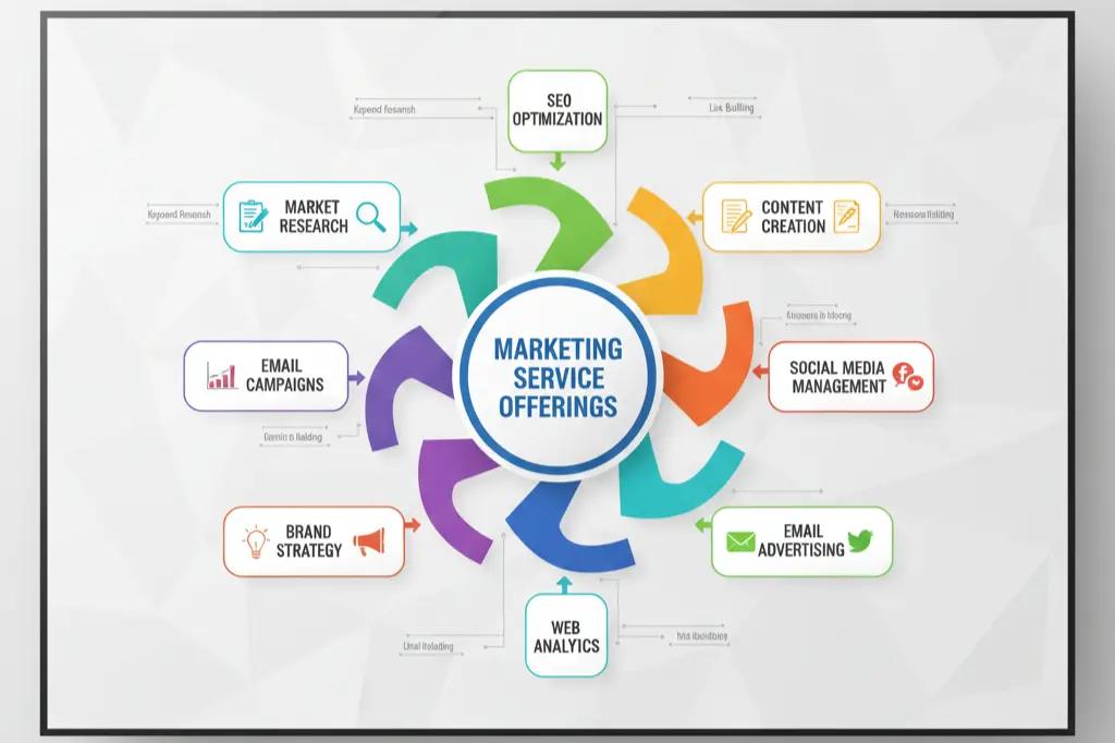 marketing business services strategy framework diagram