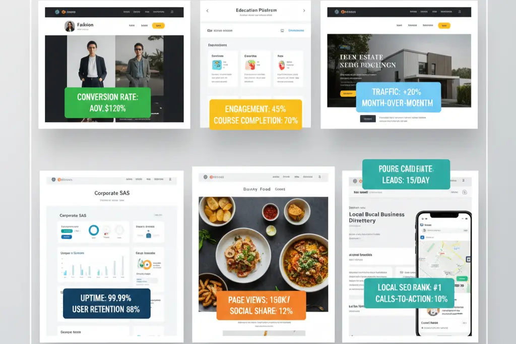 Paradigm Media Networks website development portfolio showing custom solutions across multiple industries
