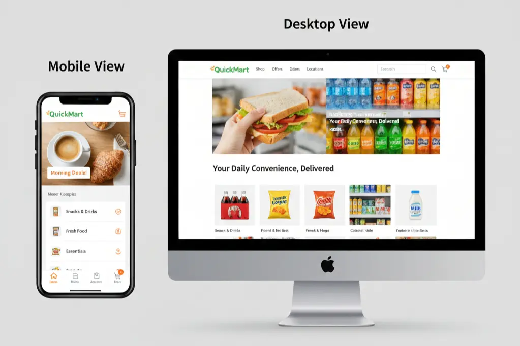 Mobile responsive website design for convenience store digital presence