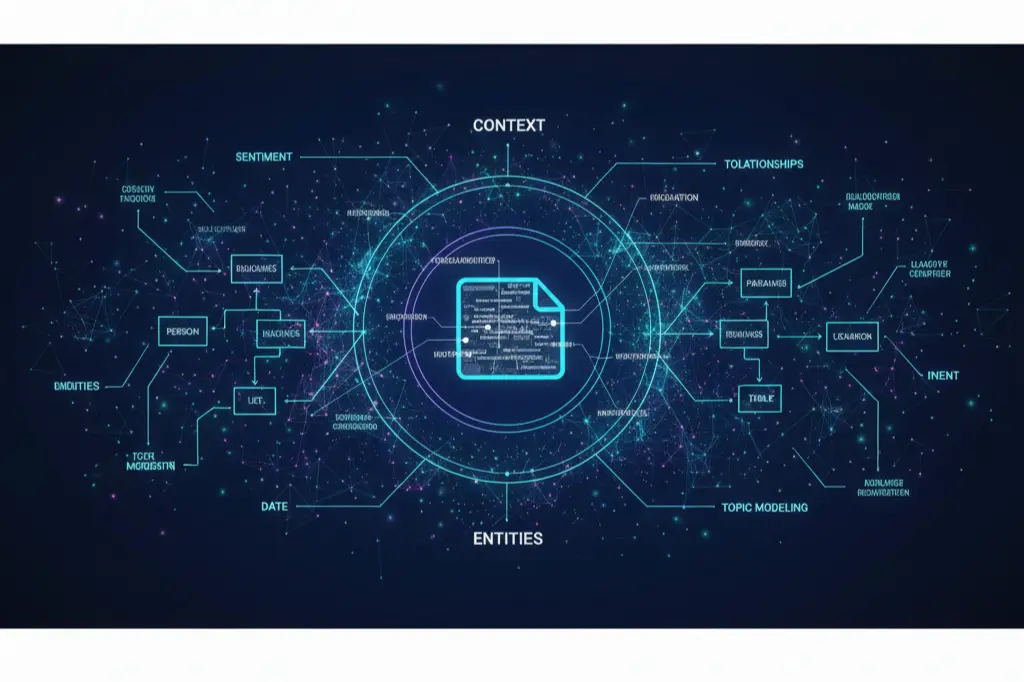 AI content analysis showing entity recognition structure and context layers in ChatGPT optimization