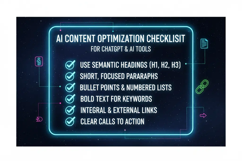 formatting checklist for optimizing content for ChatGPT and AI tools