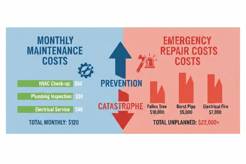 Website maintenance cost comparison showing value of preventive services