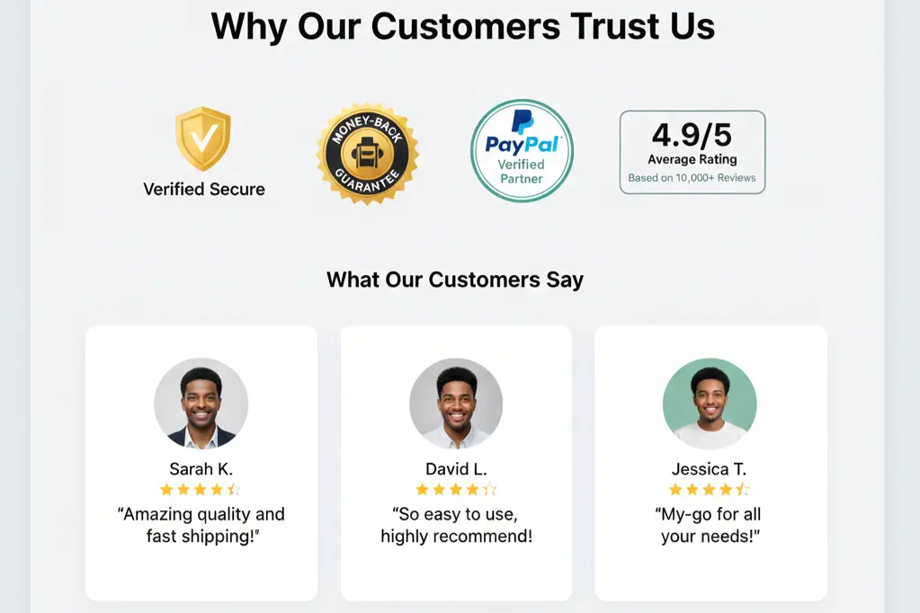 website trust elements including SSL certification and reviews for user friendly website credibility