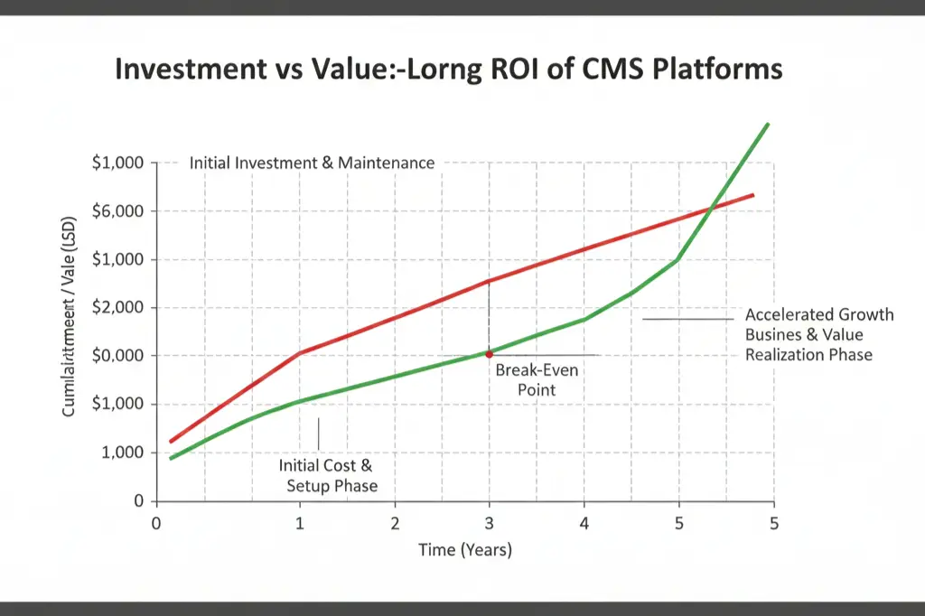 CMS website development cost breakdown and ROI timeline
