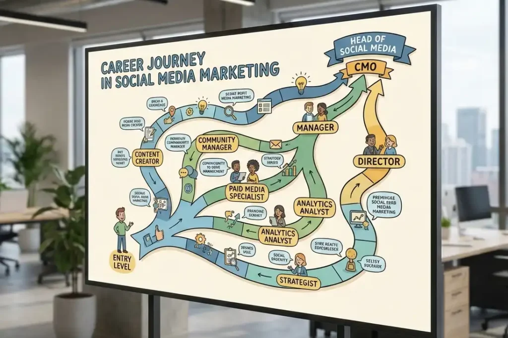 Career growth opportunities and paths for social media marketing professionals