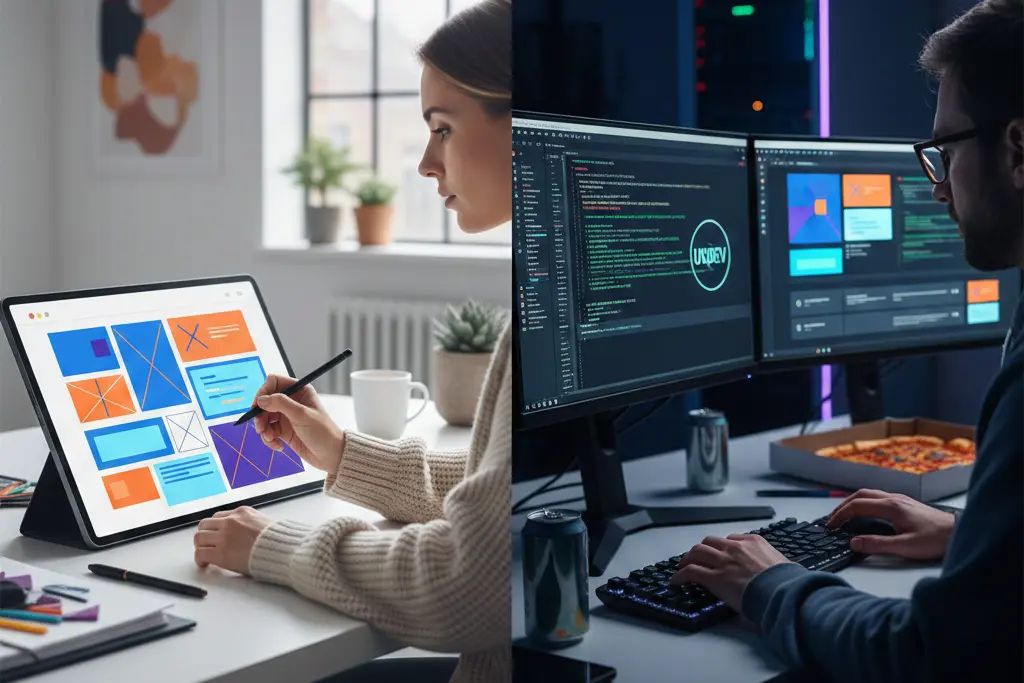 Professional website development team collaborating on custom web solutions for business growth