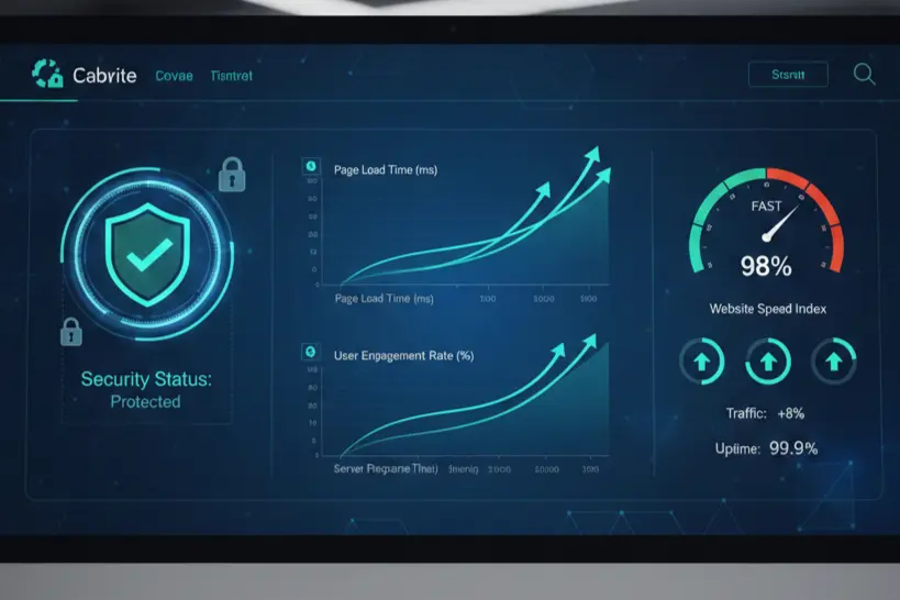 Professional website maintenance and optimization services dashboard