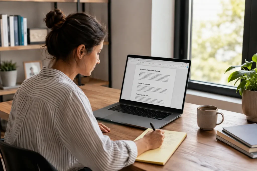Content strategist writing HVAC service page structured for ChatGPT and Google AI Overview citations