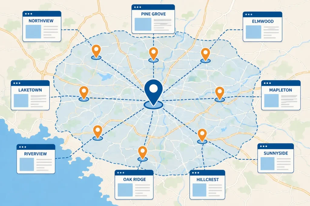 Location page optimization for on site seo for hvac service areas