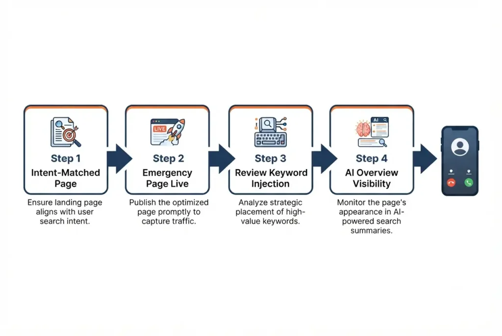 Four-step system for converting HVAC SEO rankings into booked service calls including AI overview optimisation