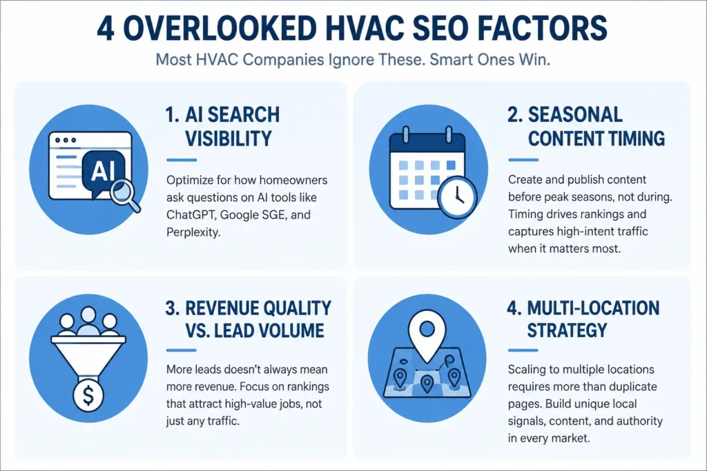 Four overlooked HVAC SEO factors most agency lists ignore in 2026