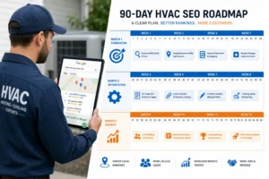 90-day HVAC SEO strategy month-by-month plan for HVAC contractors to rank higher on Google in 2026