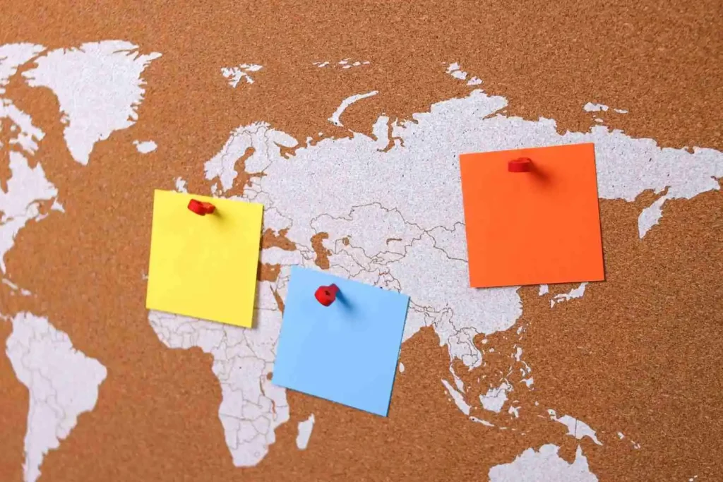 world map highlighting AI SEO agency markets in India, US, UK and UAE