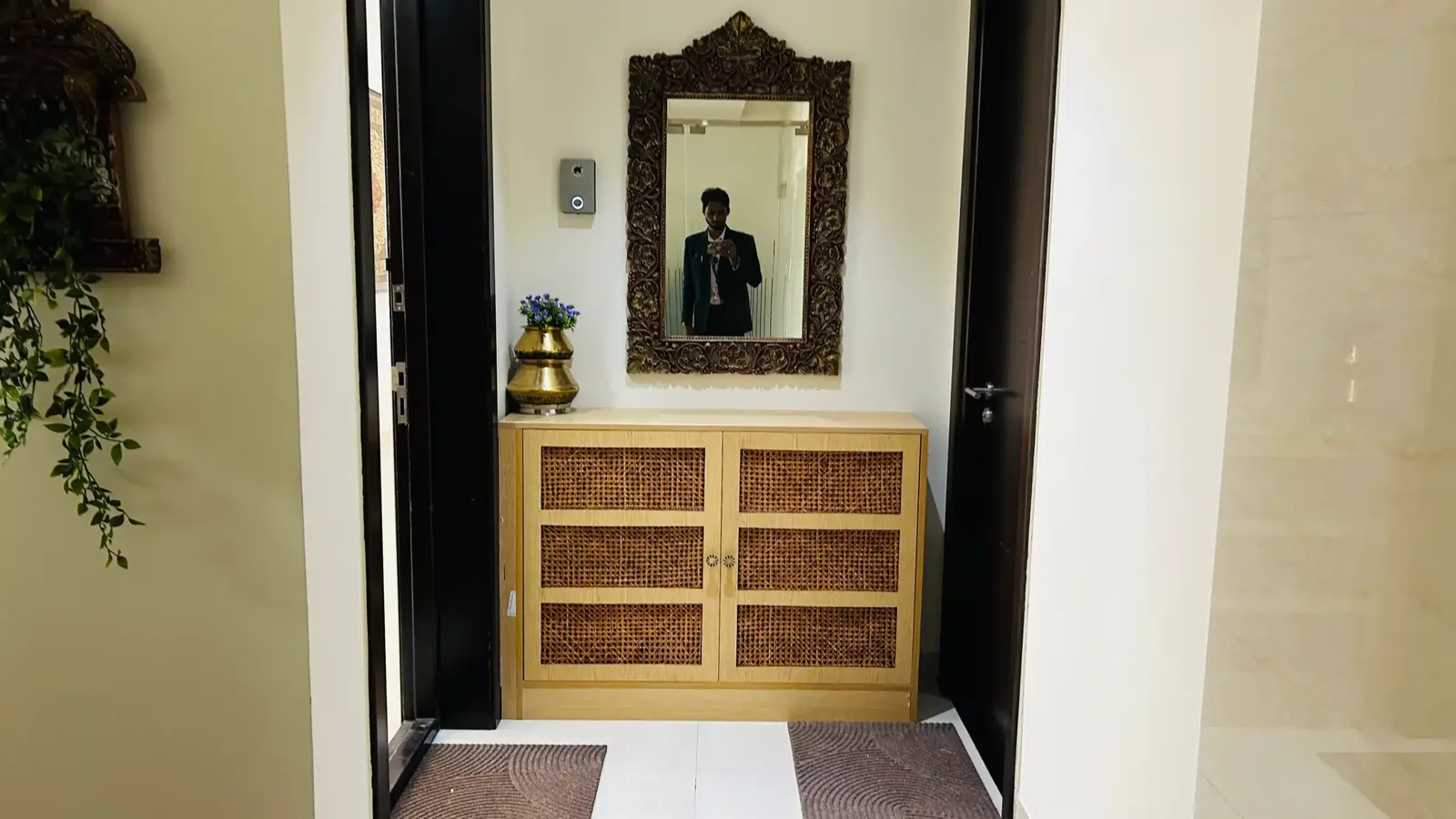 Entryway and foyer detail from an Elegante Interiors project in Bengaluru