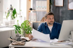 HVAC business owner reviewing marketing agency contract clauses before signing
