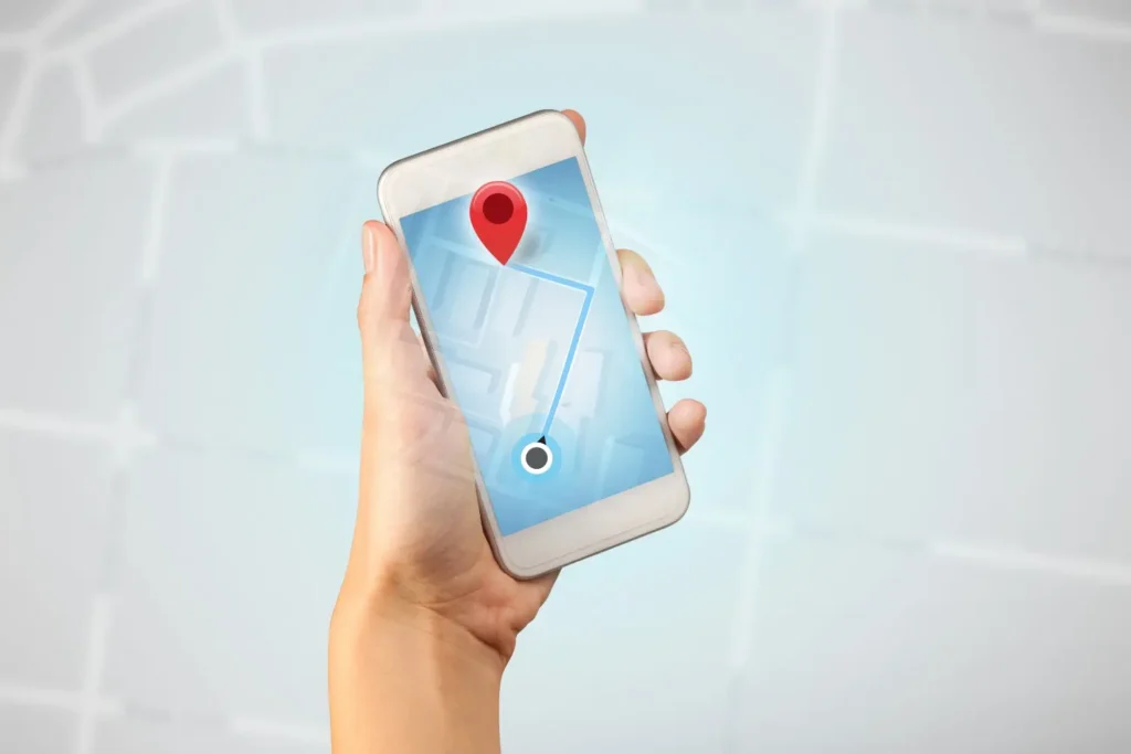 Local map search results for HVAC services on a phone