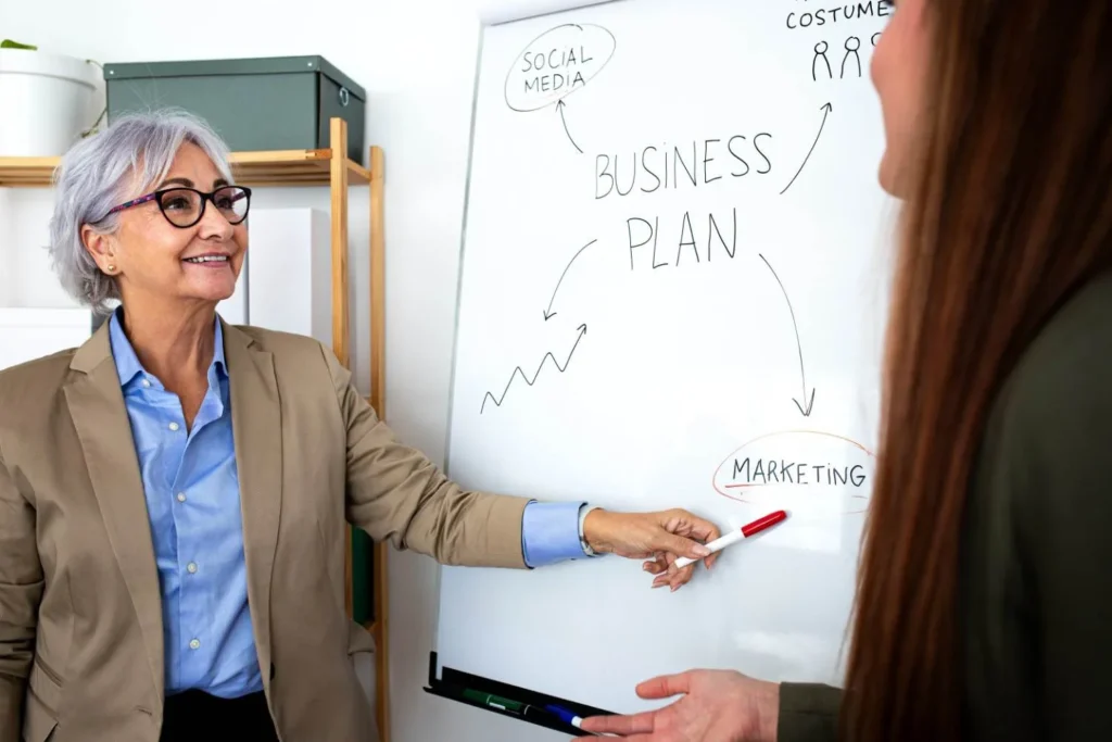 SMB founder evaluating GEO agency during strategy meeting