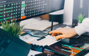 Marketer comparing AI search optimization tools on a visibility dashboard