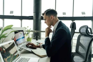 SaaS keyword research spreadsheet next to an AI chat vendor shortlist