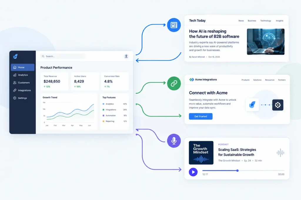 SaaS link building strategies that earn backlinks from data, partners and media