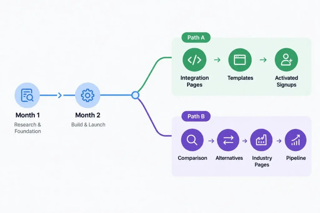 B2B SaaS SEO strategy tracks for product-led and demo-led companies